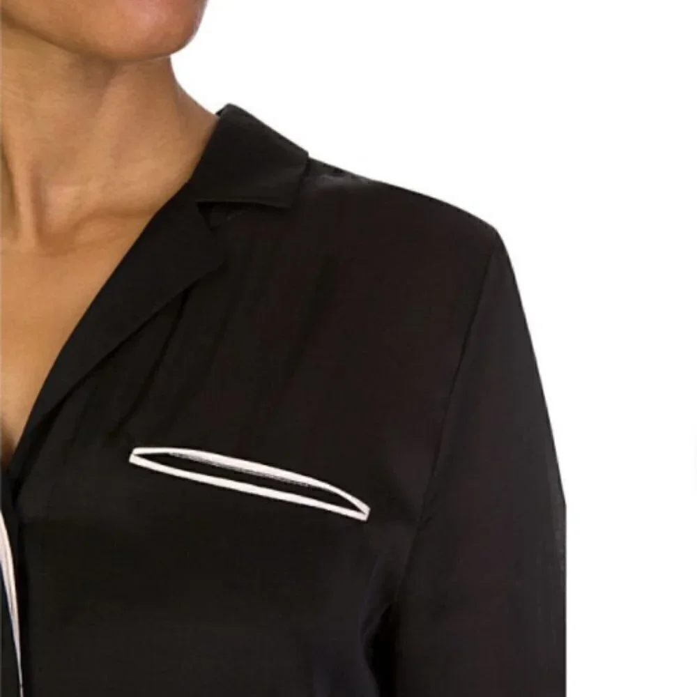 J Brand Button Down Pajama Shirt Black size XS MINT